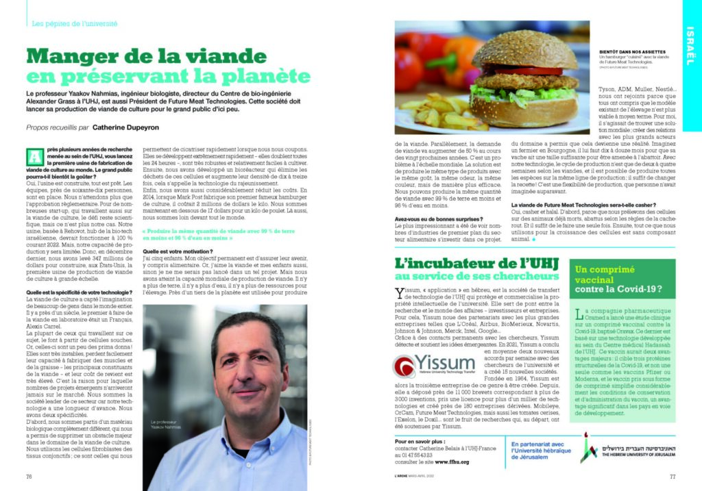 Article dans le magazine L&#039;Arche Manger de la viande en préservant la planète