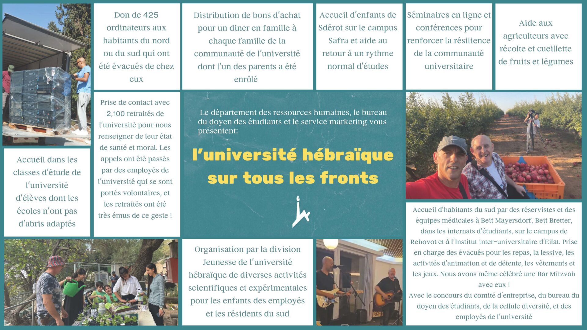 « TOUS UNIS » : Les actions de l’Université de Jérusalem